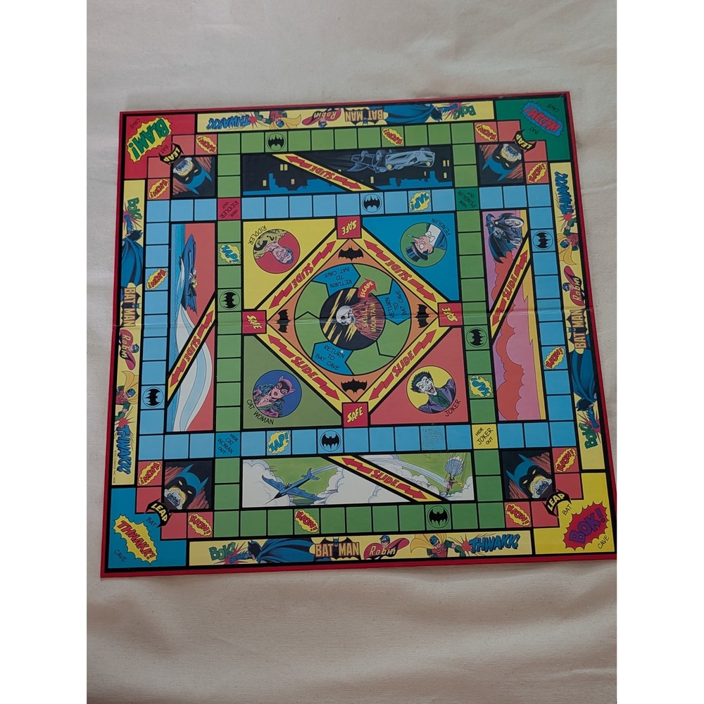 1978 Batman and Robin Board Game Replacement Board DC Comics Retro Art Red